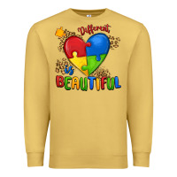 Antique Gold different is beautiful autism Premium Sweatshirt - MaliasSmallBusiness