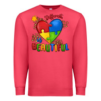 Cardinal different is beautiful autism Premium Sweatshirt - MaliasSmallBusiness