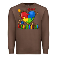 Chestnut different is beautiful autism Premium Sweatshirt - MaliasSmallBusiness
