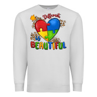 Dove Grey different is beautiful autism Premium Sweatshirt - MaliasSmallBusiness