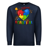 Navy different is beautiful autism Premium Sweatshirt - MaliasSmallBusiness