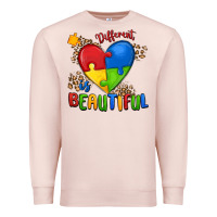 Pale Pink different is beautiful autism Premium Sweatshirt - MaliasSmallBusiness