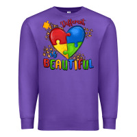 Purple different is beautiful autism Premium Sweatshirt - MaliasSmallBusiness