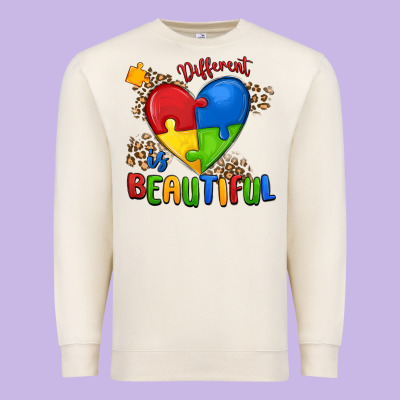 Different Is Beautiful Autism Premium Sweatshirt Designed By Maliassmallbusiness