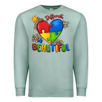 Seafoam different is beautiful autism Premium Sweatshirt - MaliasSmallBusiness