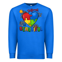 True Royal different is beautiful autism Premium Sweatshirt - MaliasSmallBusiness