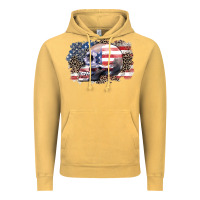 Vintage Mustard american skull Vintage Hoodie - Zillion Design Studio