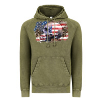 Vintage Olive american skull Vintage Hoodie - Zillion Design Studio