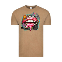 Vintage Coffee race lips Vintage Tee - Zillion Design Studio