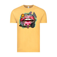 Vintage Mustard race lips Vintage Tee - Zillion Design Studio