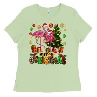 Matcha flamingo merry christmas Ladies Tee - AdoDesignShop