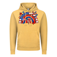 Vintage Mustard American rainbow Vintage Hoodie - Zillion Design Studio