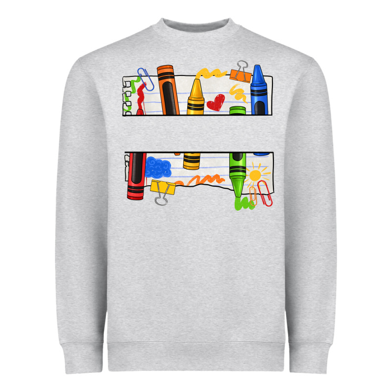 Custom Teacher Name Crayon Heavyweight Sweatshirt by texasbilliewilder | Teevron