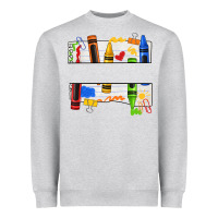 Heather Grey custom teacher name crayon Heavyweight Sweatshirt - texasbilliewilder