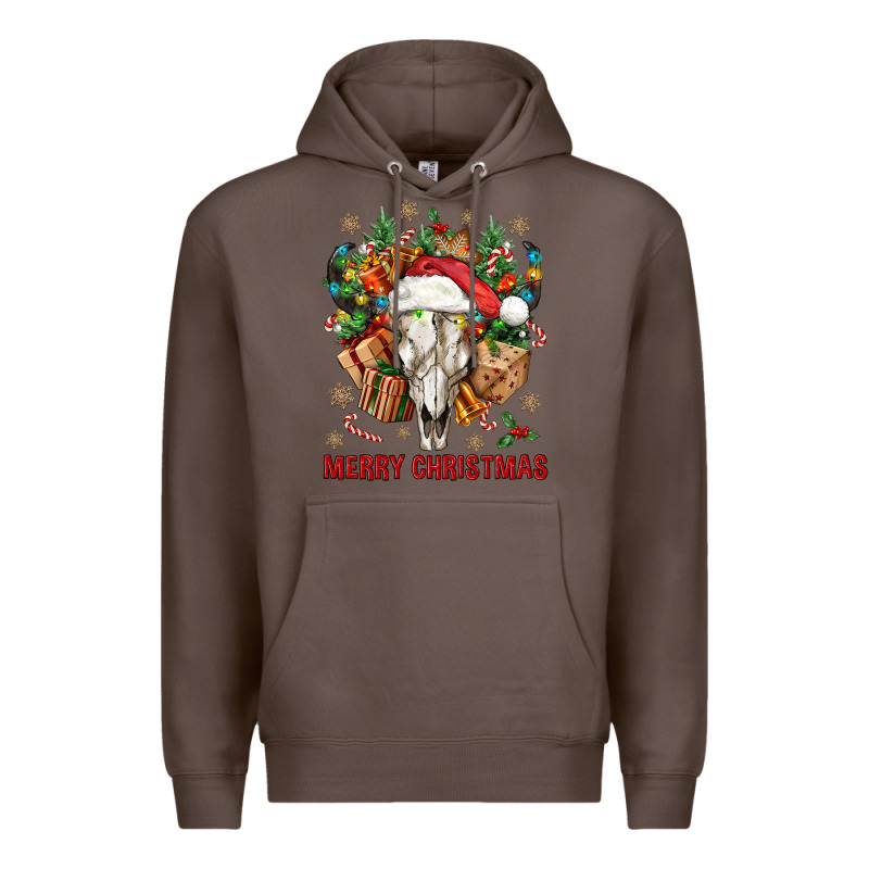 Merry Christmas With Bull Skull Premium Hoodie by BundleAndBundleShop | Teevron