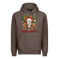 Coffee Merry Christmas With Bull skull Premium Hoodie - BundleAndBundleShop