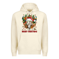 Sandshell Merry Christmas With Bull skull Premium Hoodie - BundleAndBundleShop