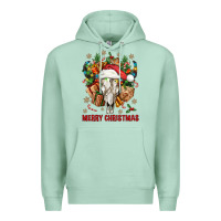 Seafoam Merry Christmas With Bull skull Premium Hoodie - BundleAndBundleShop