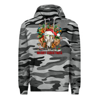 Slate Camo Merry Christmas With Bull skull Premium Hoodie - BundleAndBundleShop