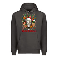 Smoke Merry Christmas With Bull skull Premium Hoodie - BundleAndBundleShop