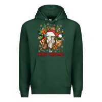 Sports Green Merry Christmas With Bull skull Premium Hoodie - BundleAndBundleShop