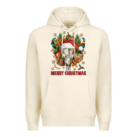 Tofu Merry Christmas With Bull skull Premium Hoodie - BundleAndBundleShop