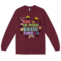 Burgundy god is bigger Long Sleeve Tee - JahusDesignShop