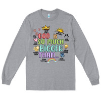Heather Grey god is bigger Long Sleeve Tee - JahusDesignShop