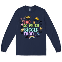 Navy god is bigger Long Sleeve Tee - JahusDesignShop