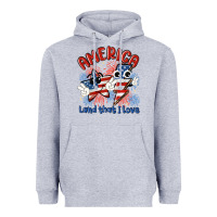 Heather Grey america land that i love Heavyweight Hoodie - MaliasSmallBusiness