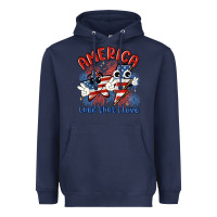 Navy america land that i love Heavyweight Hoodie - MaliasSmallBusiness
