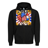 Black patriotic popsicles and sunflowers Zipper Hoodie - BundleAndBundleShop