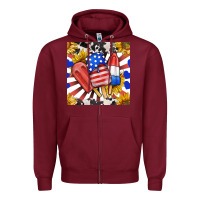 Burgundy patriotic popsicles and sunflowers Zipper Hoodie - BundleAndBundleShop