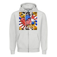 Dove Grey patriotic popsicles and sunflowers Zipper Hoodie - BundleAndBundleShop