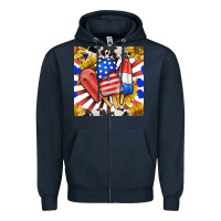 Navy patriotic popsicles and sunflowers Zipper Hoodie - BundleAndBundleShop