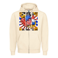 Sandshell patriotic popsicles and sunflowers Zipper Hoodie - BundleAndBundleShop