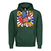 Sports Green patriotic popsicles and sunflowers Zipper Hoodie - BundleAndBundleShop