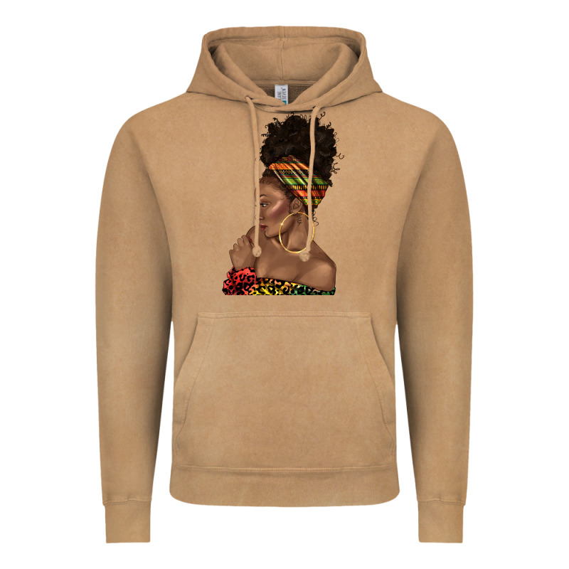 Afro Black Woman Profile Juneteenth Vintage Hoodie by texasbilliewilder | Teevron