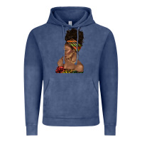 Vintage Denim afro black woman profile juneteenth Vintage Hoodie - texasbilliewilder