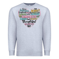 Heather Grey kindness heart Premium Sweatshirt - MaliasSmallBusiness