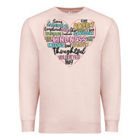 Pale Pink kindness heart Premium Sweatshirt - MaliasSmallBusiness