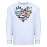White kindness heart Premium Sweatshirt - MaliasSmallBusiness