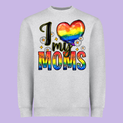 I Love My Moms Heavyweight Sweatshirt Designed By Zillion Design Studio