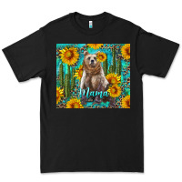 Black mama bear with sunflowers and cactus Premium Tee - Artiststas