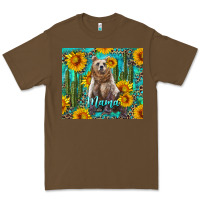 Cacao mama bear with sunflowers and cactus Premium Tee - Artiststas