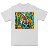 Dove Grey mama bear with sunflowers and cactus Premium Tee - Artiststas