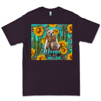Plum mama bear with sunflowers and cactus Premium Tee - Artiststas