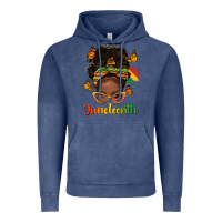 Vintage Denim afro messy bun juneteenth Vintage Hoodie - texasbilliewilder