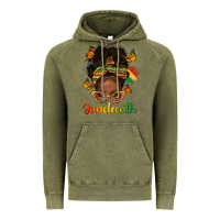 Vintage Olive afro messy bun juneteenth Vintage Hoodie - texasbilliewilder