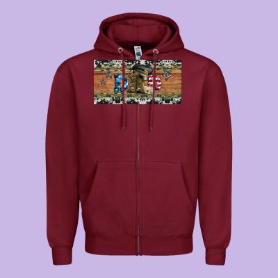 Soldier Dad License  Plate Zipper Hoodie Designed By Artiststas
